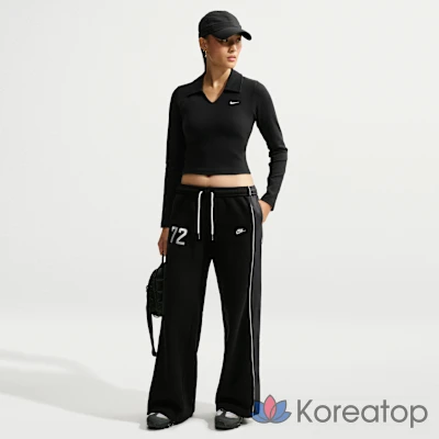 Поло женское Nike Sportswear Tight Long-Sleeve Cropped Polo, фото 4