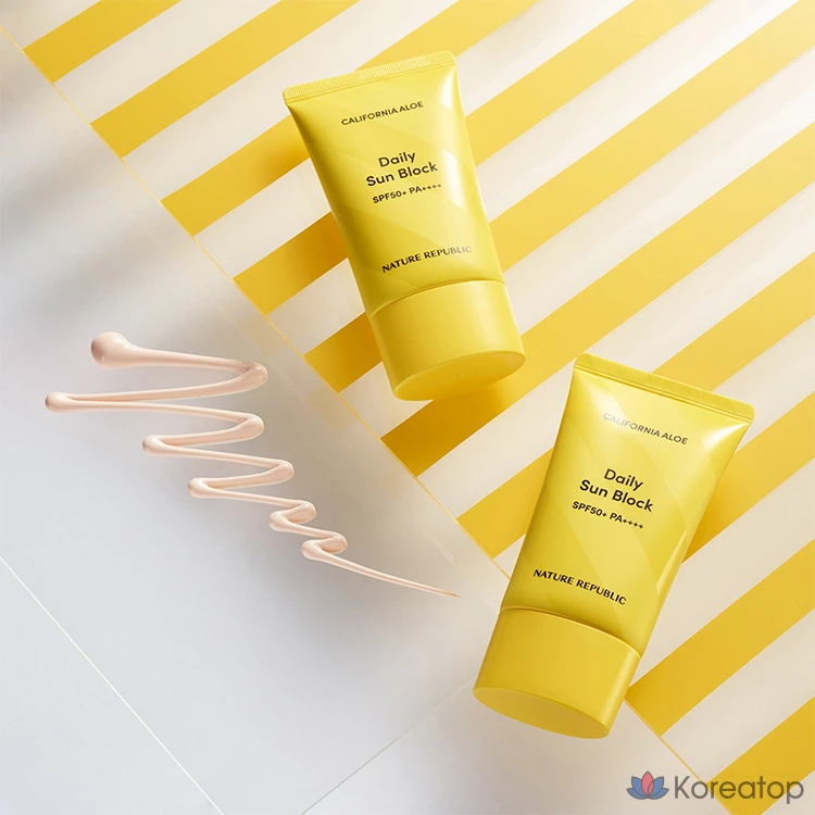 Солнцезащитный крем Nature Republic California Aloe Daily Sunblock SPF50+ PA++++, 57 мл, 1 шт.