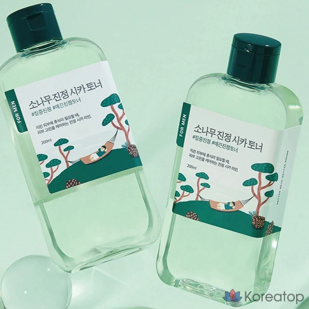 Round Lab for Men Pine Soothing Cica Toner + Lotion, 2 комплекта, фото 9