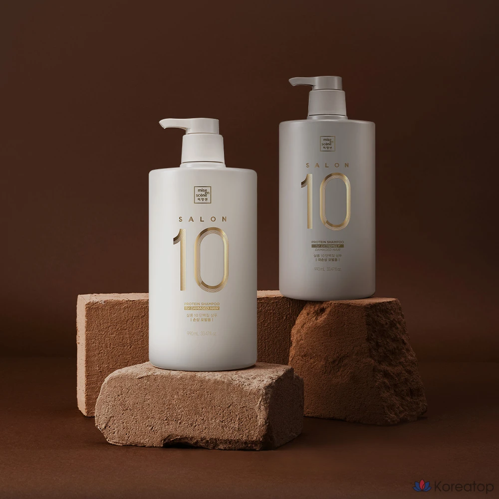 Шампунь Mise en Scene Salon 10 Protein для поврежденных волос, 990 мл, 1 шт., фото 6