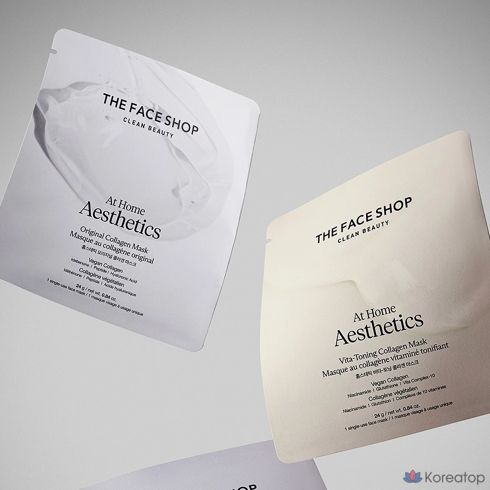 Тонирующая коллагеновая маска для лица The Face Shop Home Aesthetic Vita, 24 г, 1 упаковка, 10 штук., фото 6
