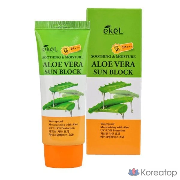 Солнцезащитный крем Ekel Soothing & Moisture с алоэ вера, 70 мл, 03_Collagen Sunscreen