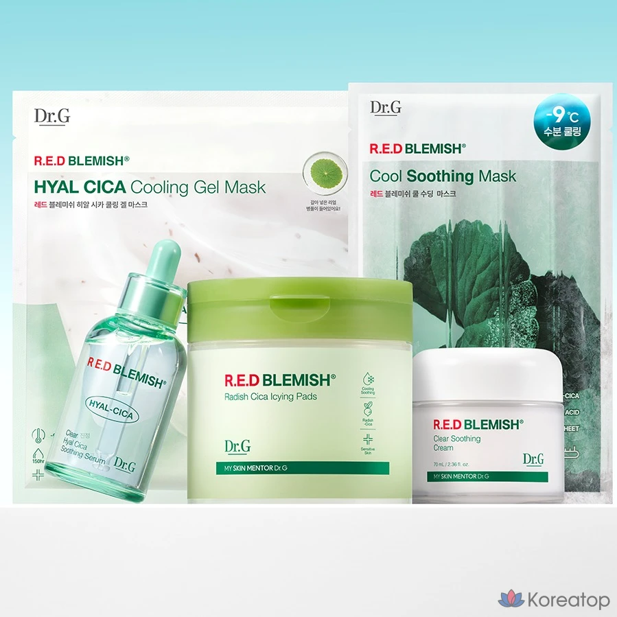 Подушечка для глаз Dr.G Red Blemish Turnip Cica Icing Pad, 190 мл, 60 листов, 1 упаковка