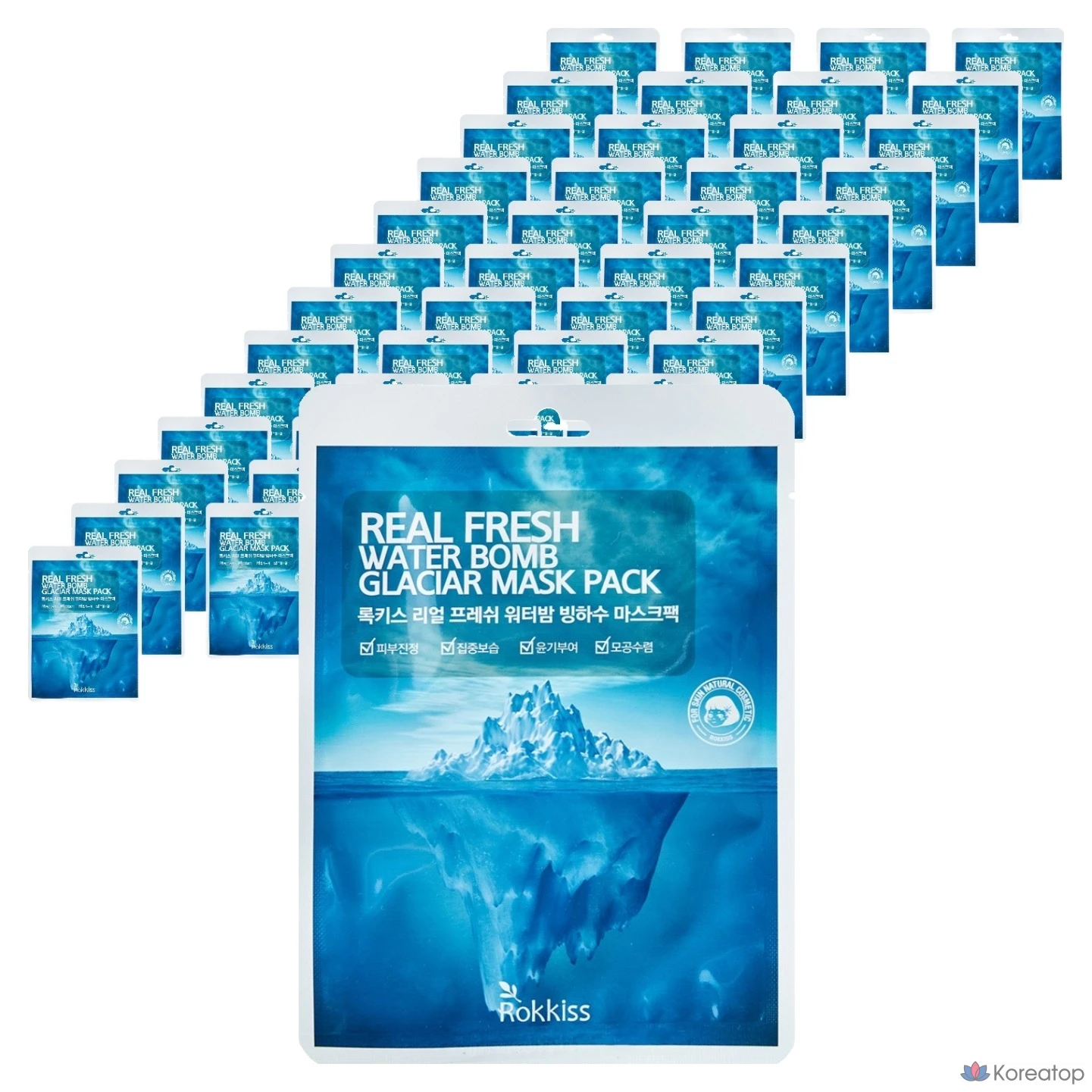 Тканевая маска для лица Rokkiss Real Fresh Water Bomb Glacier Water Mask, 23 г, 50 шт.