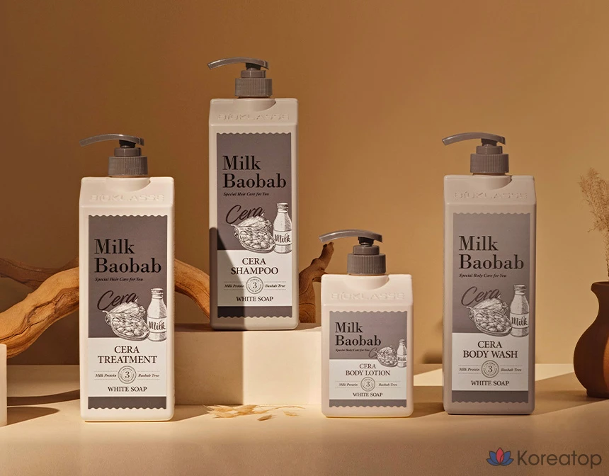 Мыло-шампунь Milk Baobab Sera белого цвета, 1,2 л, 1 шт.