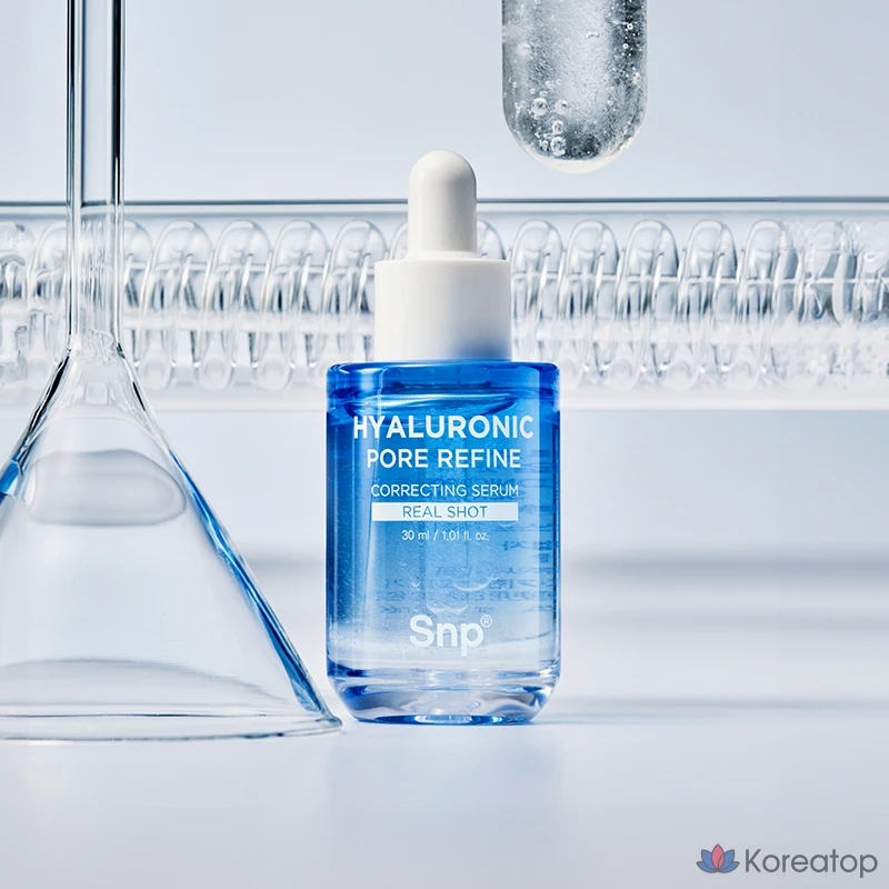 Сыворотка для сужения пор SNP Hyaluronic Spicule Pore Refining Correcting Serum Real Shot, 30 мл, 1 шт.