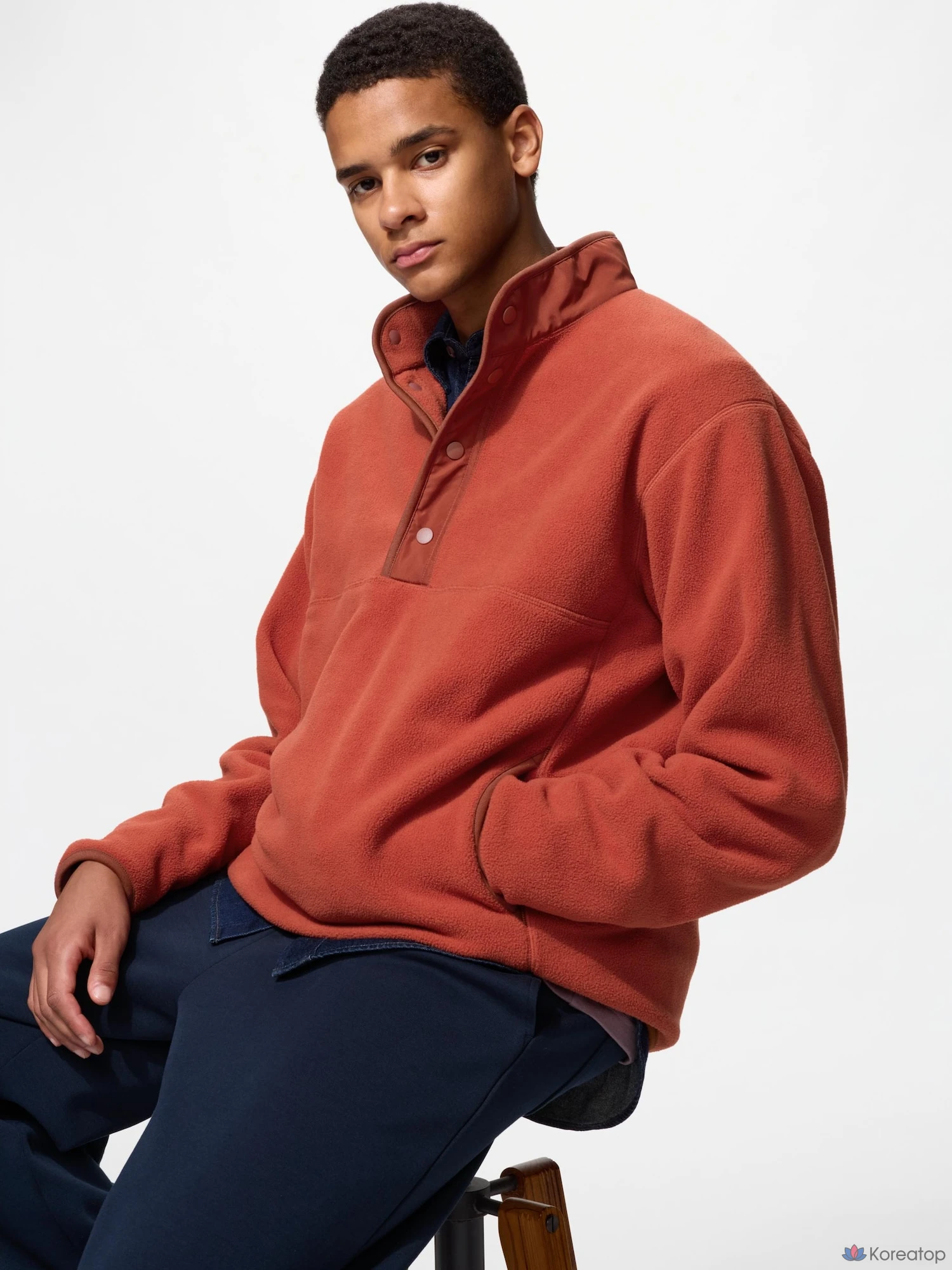 Пуловер Uniqlo Fleece Button-Up Pullover