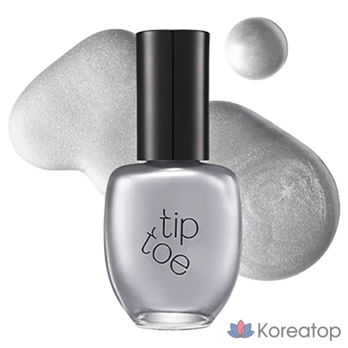 Лак для ногтей Tip Toe Andante 303, серебристый, в шейкере, серый, 10 мл, 1 шт.
