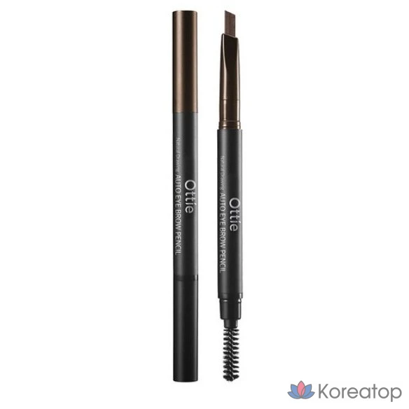 Автоматический карандаш для бровей Ottie Natural Drawing, 0,2 г, темно-коричневый (DARK BROWN), 1 шт.