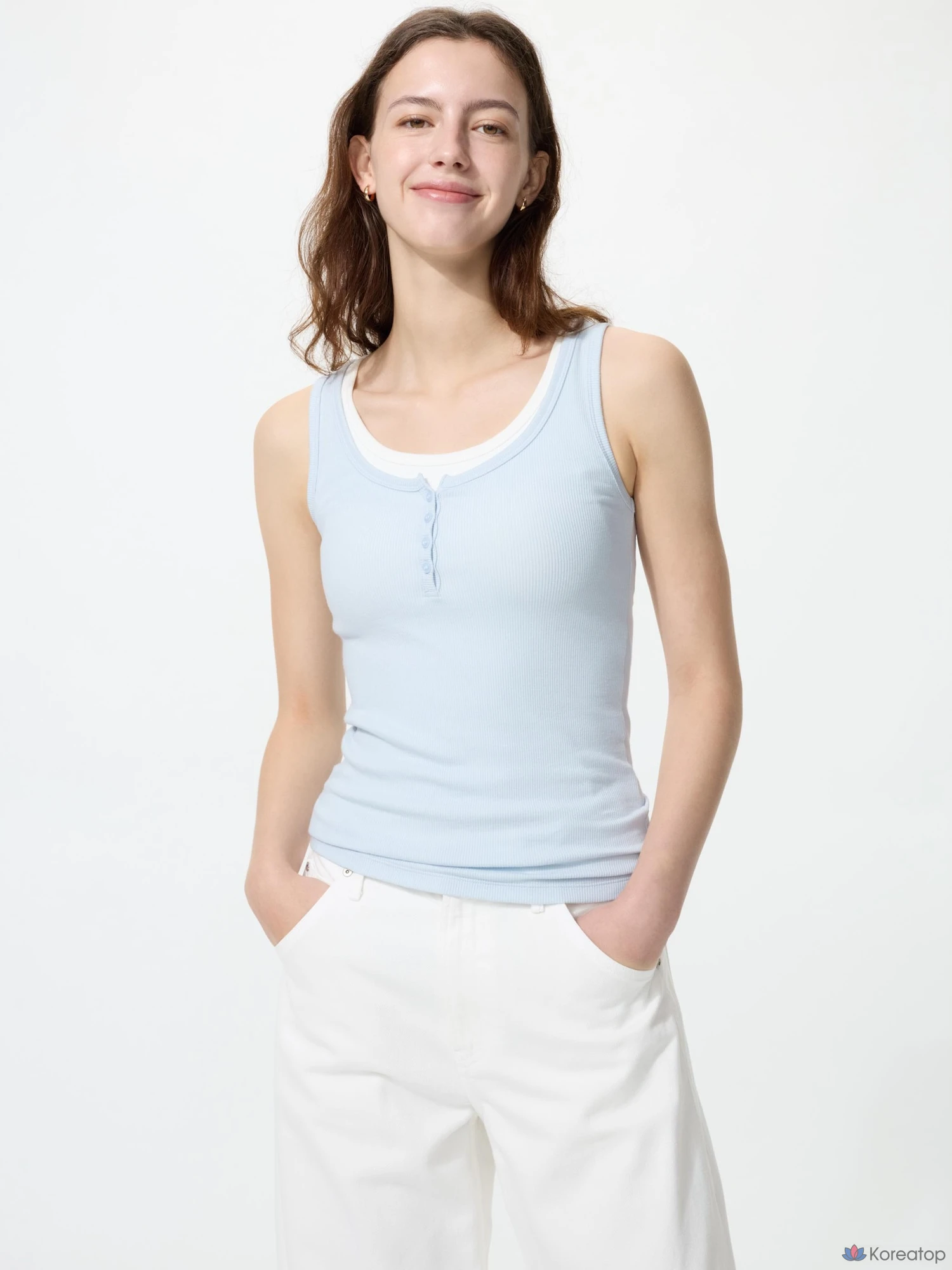 Майка Uniqlo Henley Neck Tank Top