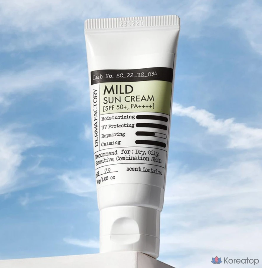 Солнцезащитный крем Derma Factory Mild Cypress SPF50+ PA++++, 30 г, 1 шт.