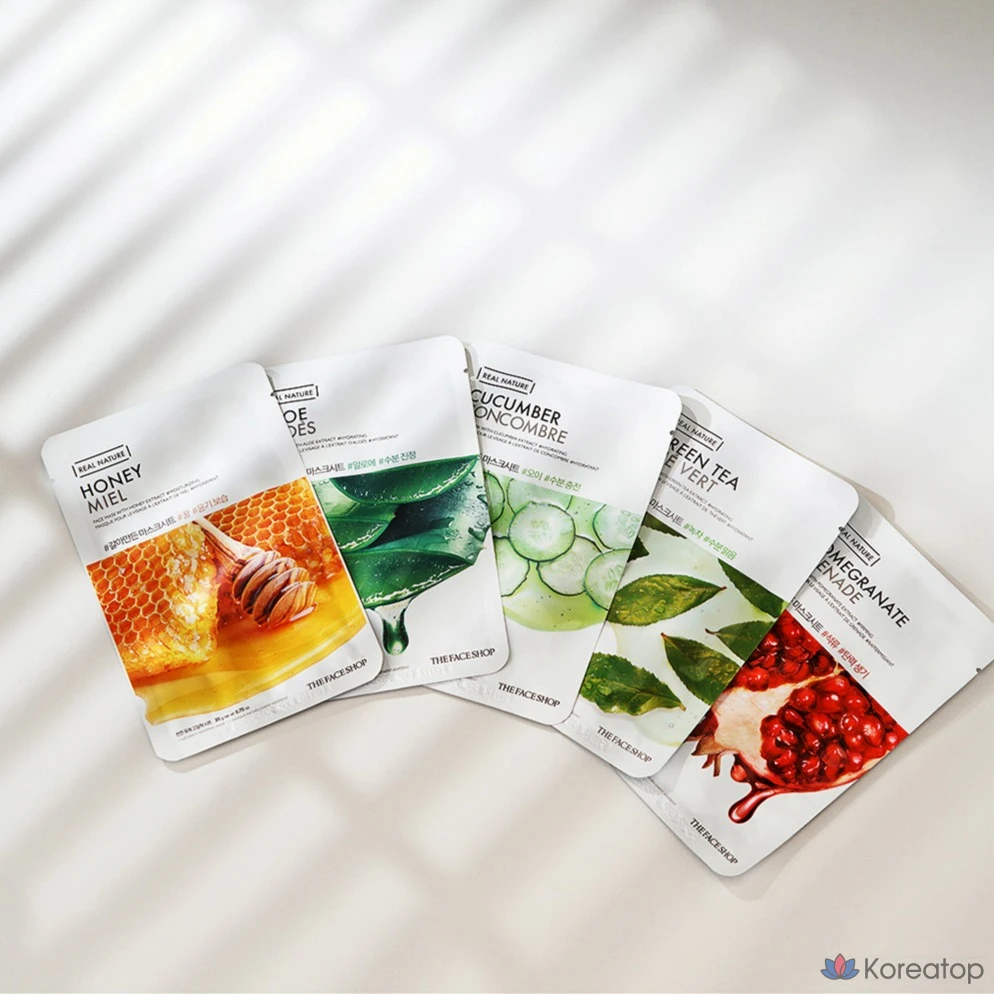 Тканевая маска для лица The Face Shop Refined Aloe Mask Sheet, 1 упаковка, 50 листов, фото 4