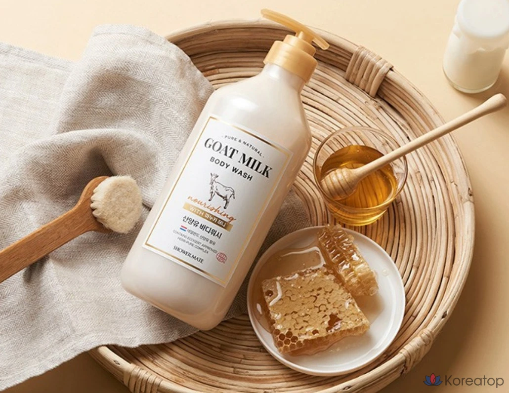 Гель для душа Shower Mate с козьим молоком и ароматом меда манука, 800 мл, 1 шт.