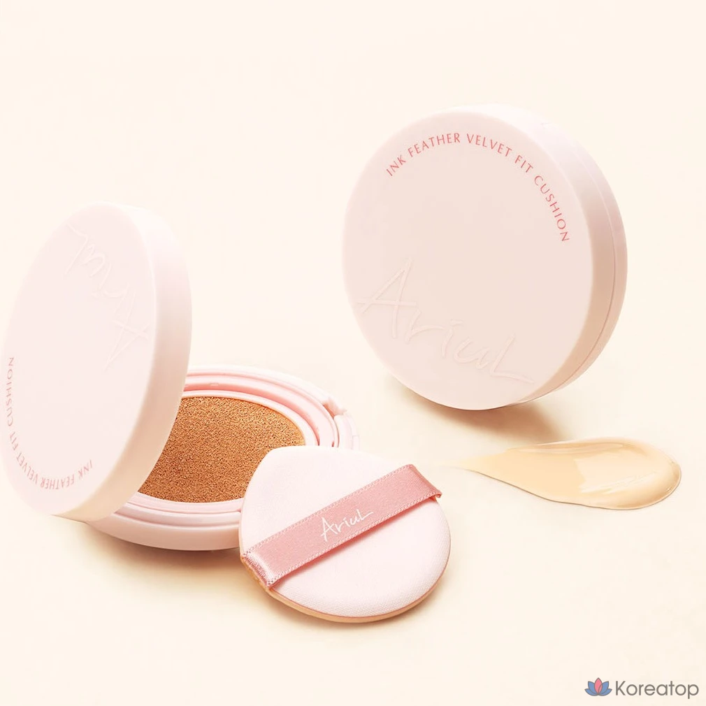 Тональный крем Ariel Ink Feeder Velvet Fit Cushion 12 г SPF 50+ PA++++, оттенок 01 Vanilla, 1 шт.