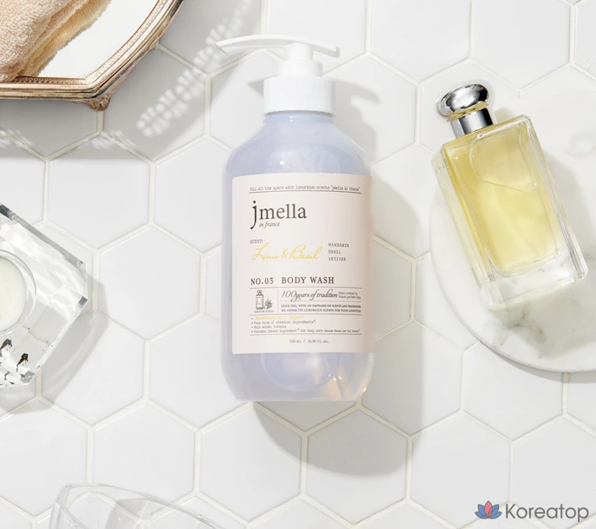 Гель для душа Jmella с лаймом и базиликом, цитрусовый, 500 мл, 1 шт.