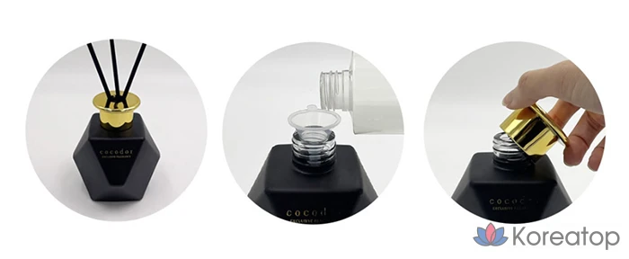 Диффузор для дома Cocodor Black Gold Edition Set (2 шт.) + мыльные цветы на палочках, аромат April Fresh, 400 мл, 1 шт., фото 6