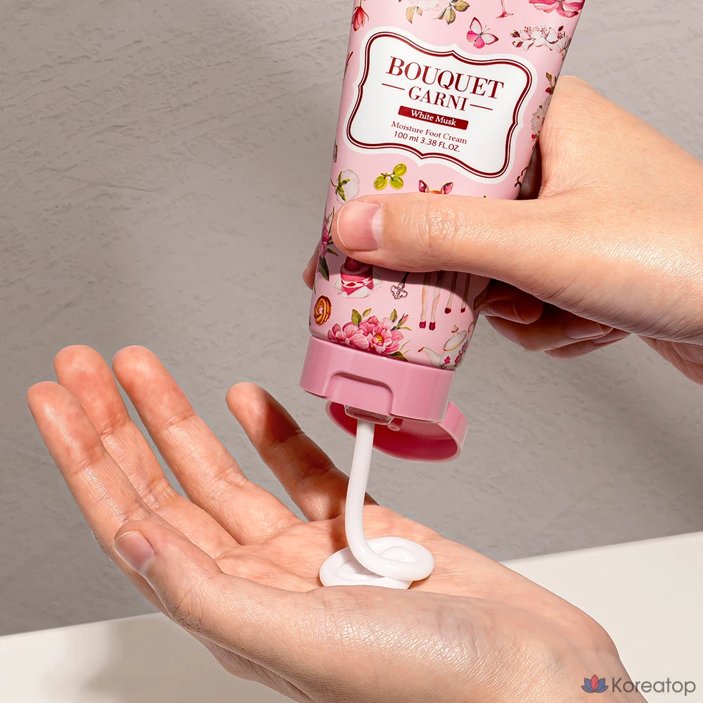 Увлажняющий отшелушивающий крем для ног Bouquet Garni «Белый мускус», 1 упаковка, 5 флаконов, 100 мл, фото 4