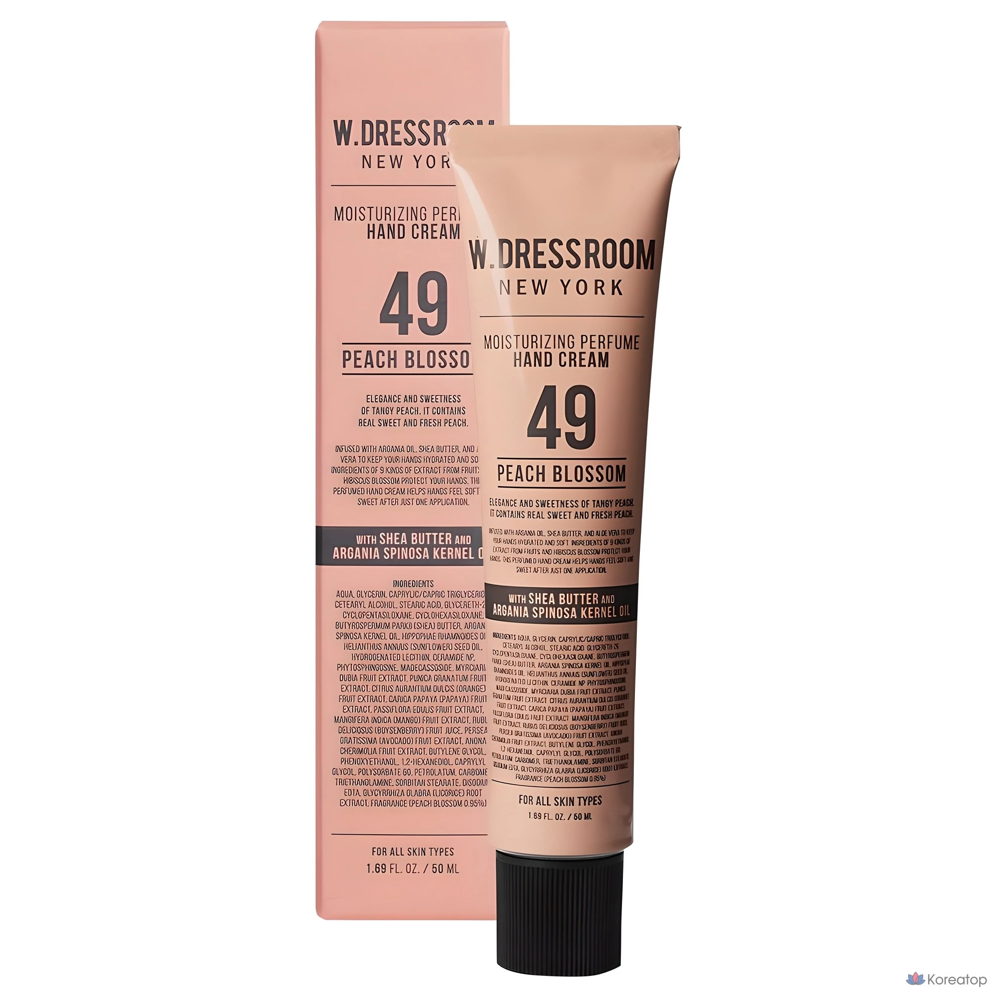 Парфюмированный крем для рук W.Dressroom, аромат 49 «Персиковый цветок», 1 шт., 50 мл