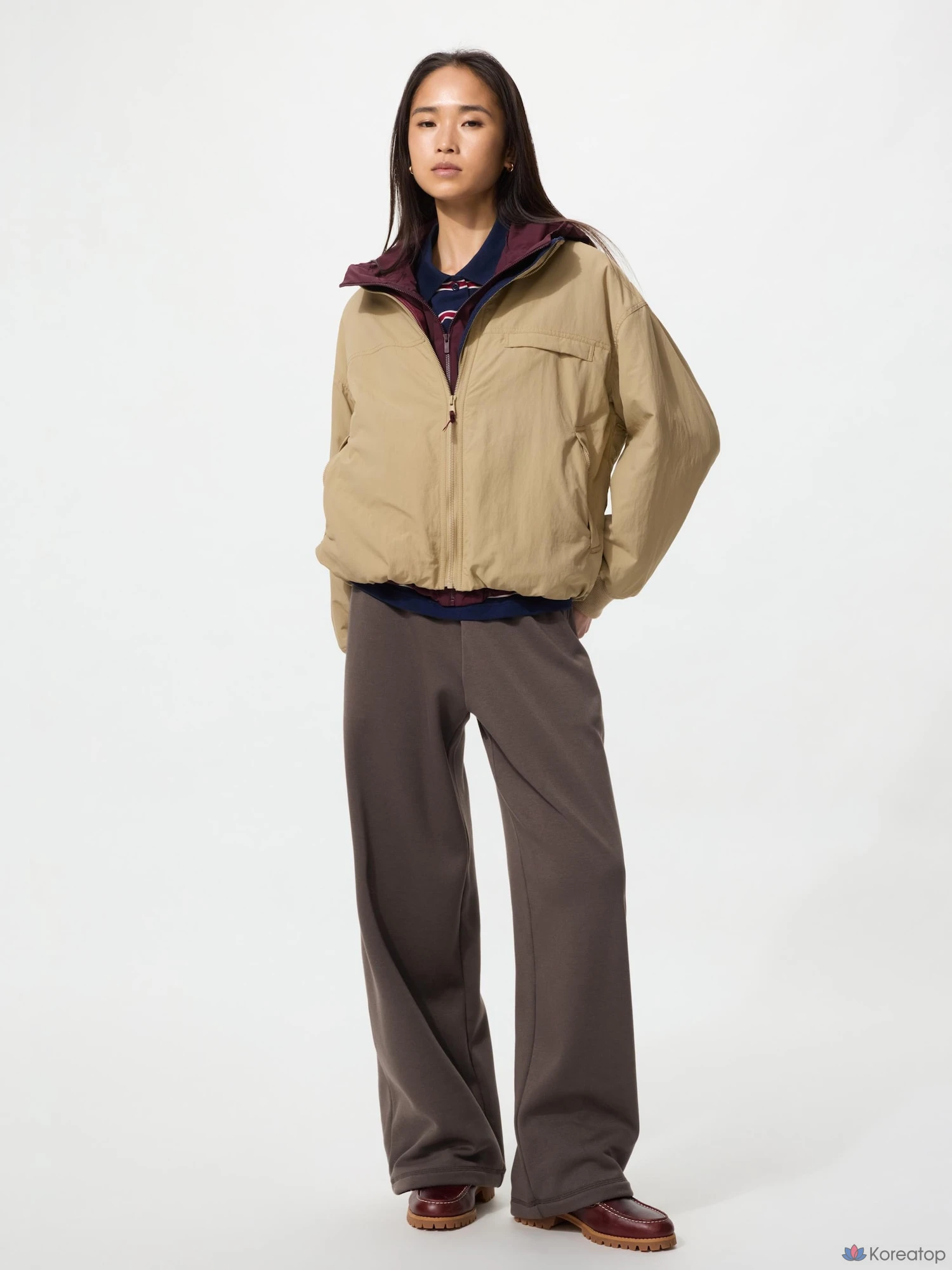 Брюки Uniqlo Warm Boa Sweat Wide Pants, длина 74-77 см