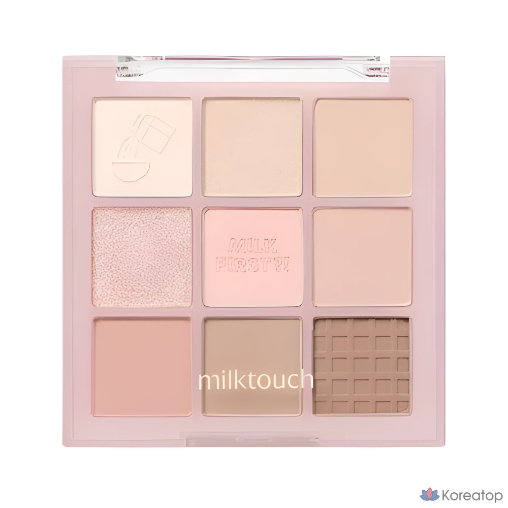 Палетка теней Blinne Milk Touch Tone-On, 3 цвета, 1 базовый приглушенный оттенок для кожи, Hye-rim's Life, 1 шт., 02 One More Pink Spoon, розово-лиловый макияж