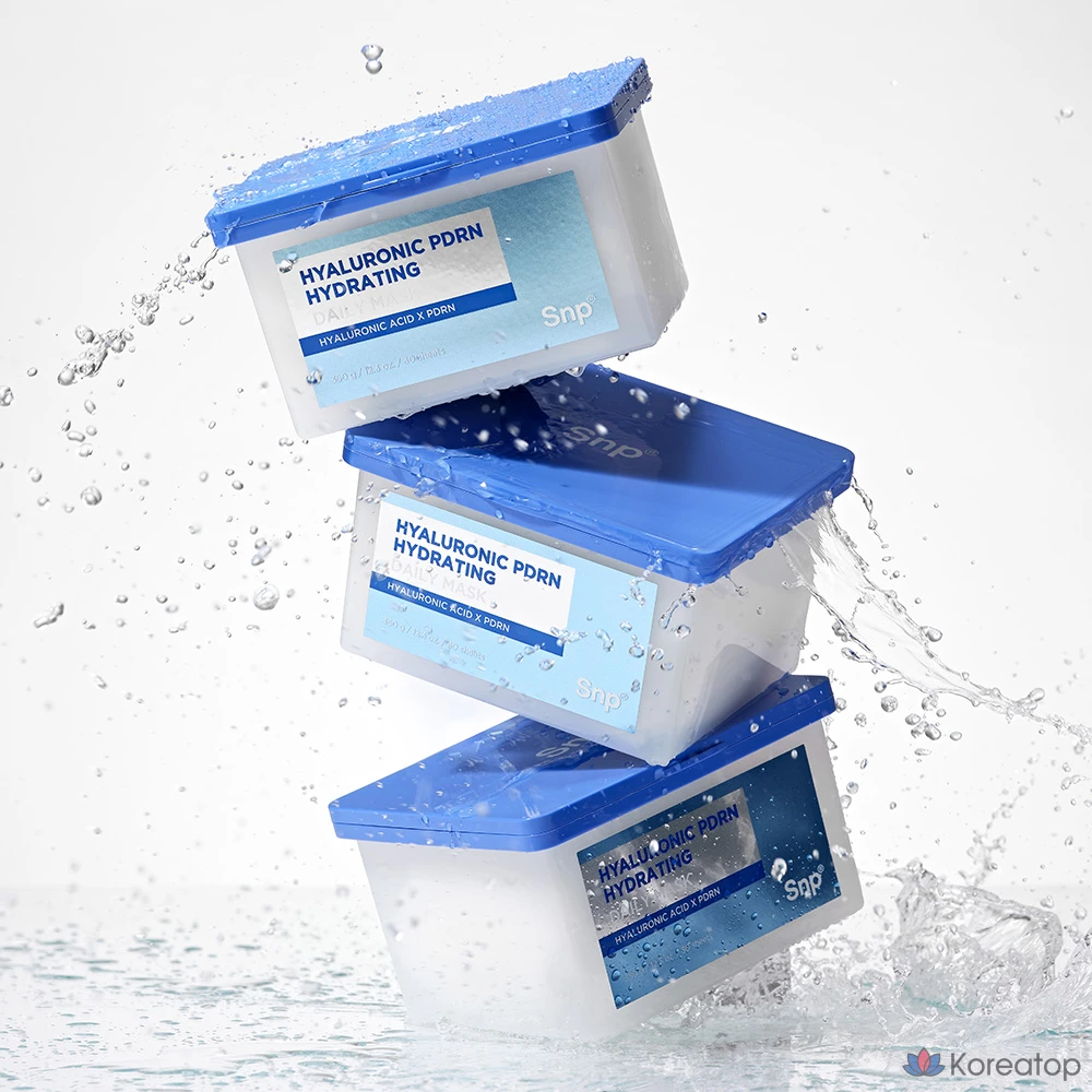 Увлажняющая маска для лица SNP с гиалуроновой кислотой и PDRN, 3 упаковки, 30 штук., фото 5