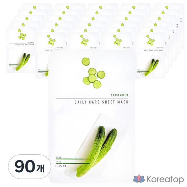 Тканевая маска для лица Eunyul Silver Cucumber Daily Care, 1 упаковка, 90 листов