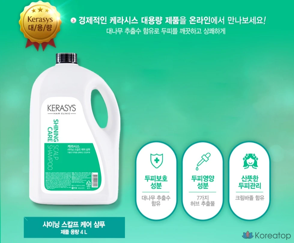 Шампунь KeraSys Shining Scalp Care Plus, 4 л, 1 шт.