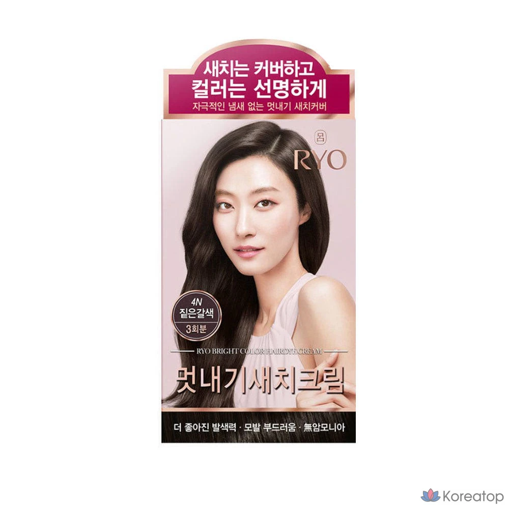 Краска для волос Ryo Ua Chae Meotnaegi Saechi Cream, 6 оттенков, темно-коричневый 4N, 1 шт.