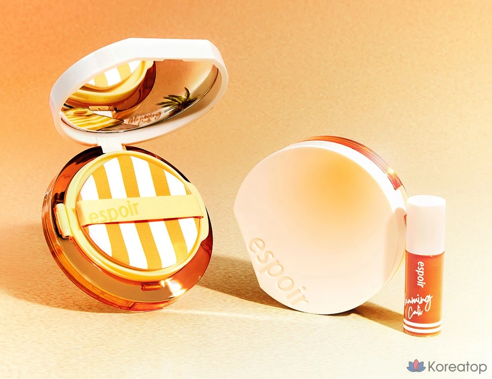 Espoir Biglow Volume Cushion Foundation 13 г SPF42 PA+++ + спонж Puff 2p + тинт для губ 2 г Gleeming Cali Edition, 22 Petals, 1 шт., фото 5