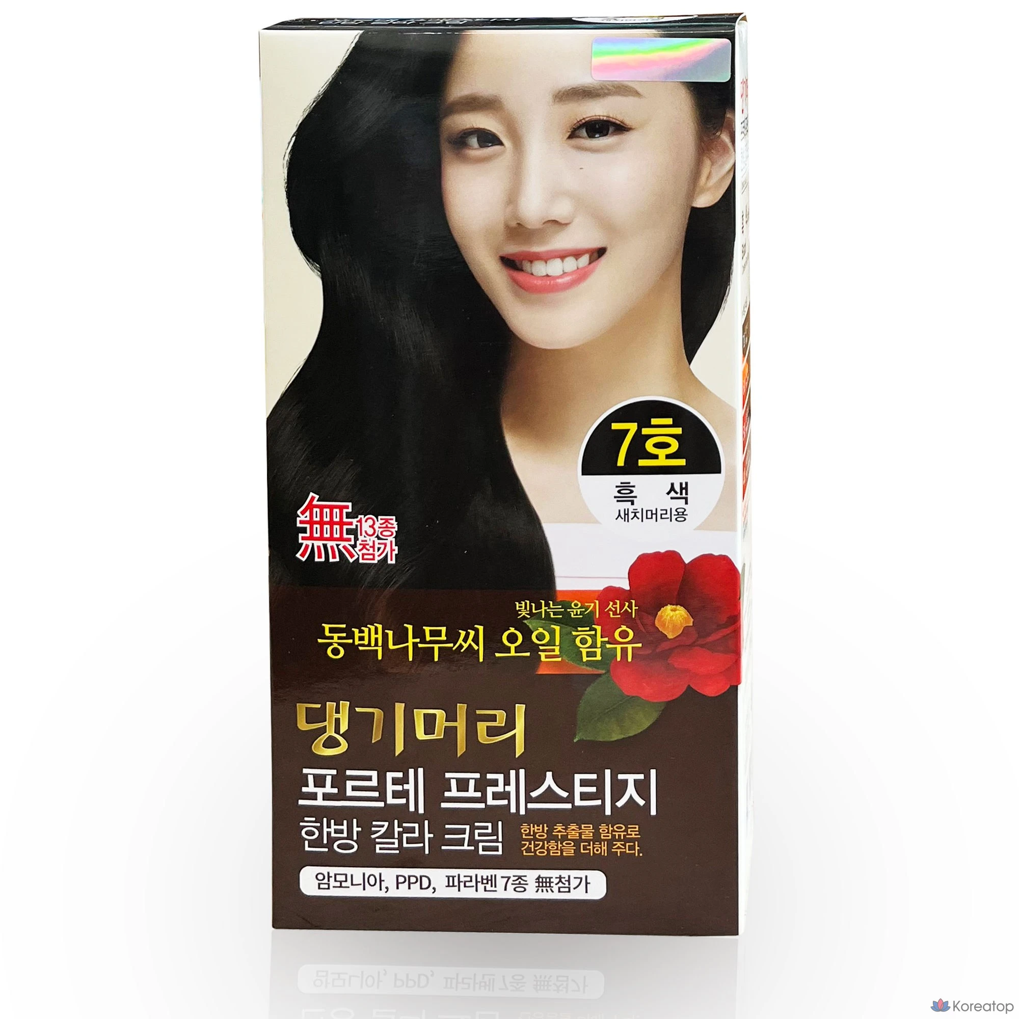 Крем-краситель Danggi Meori Forte Herbal Color, черный, 1 шт.