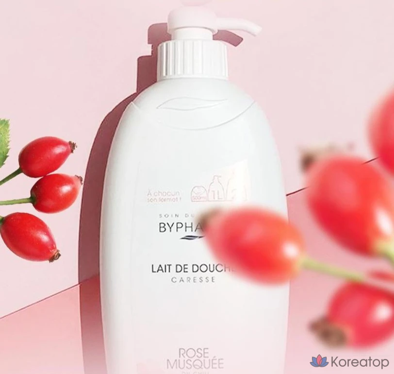 Гель для душа Byphasse с высоким содержанием влаги и экстрактом шиповника, 1 л, 1 шт.
