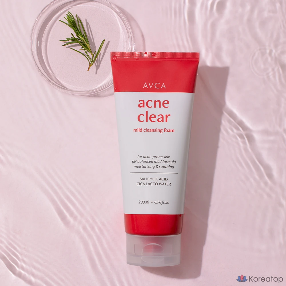 AVCA Прозрачная очищающая пенка от прыщей, 200 мл, 1 шт.