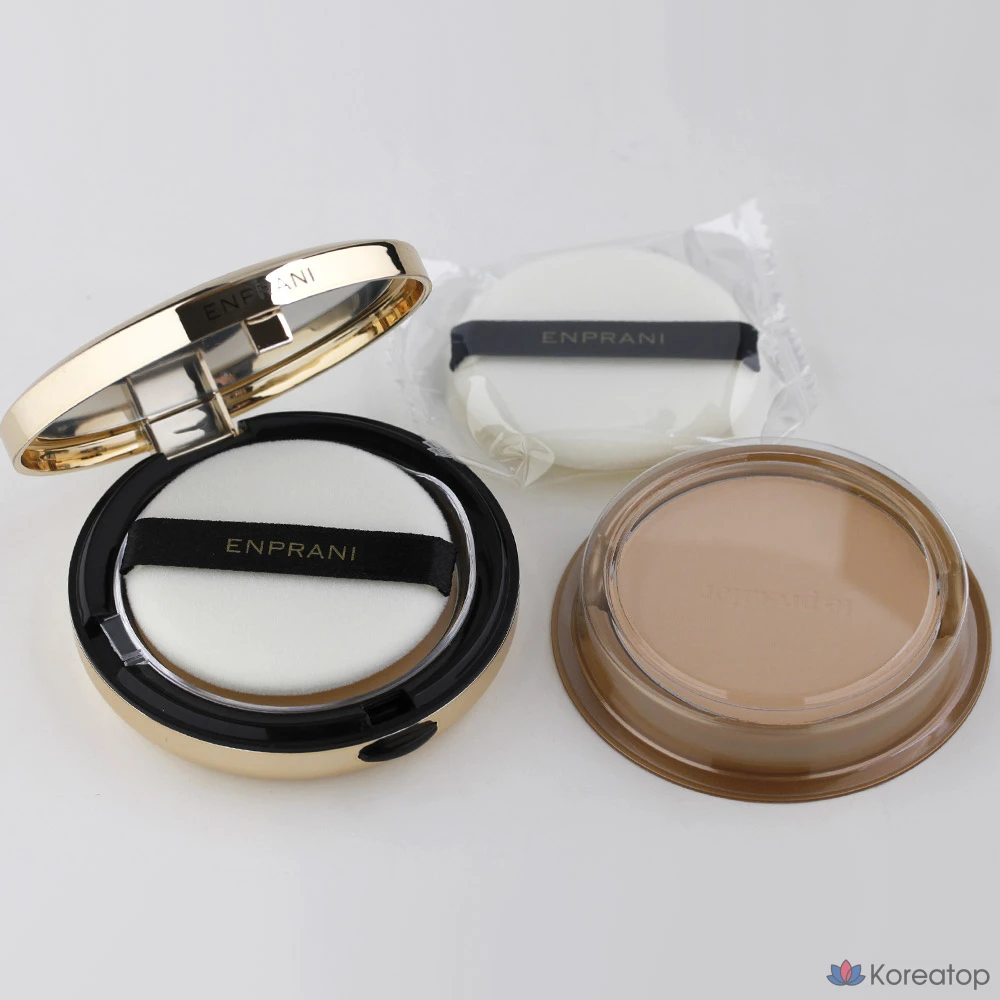 Пудра-компакт Enprani Le Premier Covering Pact, оттенок 23 (Natural Beige), 15 г, 2 шт., фото 3