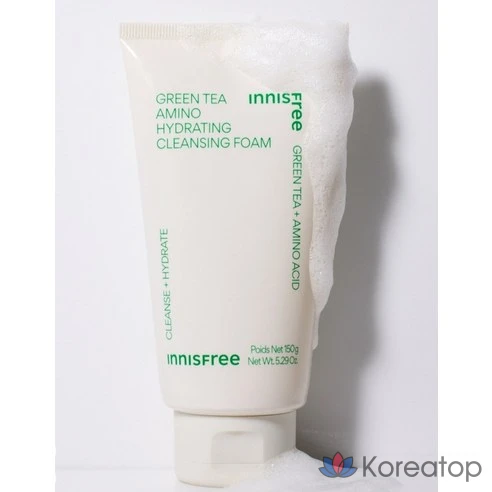 Пенка кремообразная очищающая с аминокислотами зеленого чая INNISFREE, 150 г