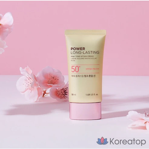 Солнцезащитный лосьон Face Shop Power Long-Lasting Pink Tone-Up SPF50+ PA++++