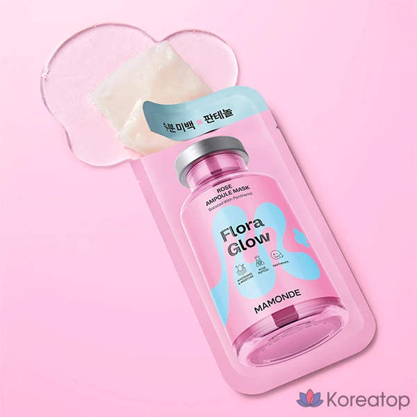 Тканевая маска для лица Mamonde Flora Glow Rose Ampoule Mask, 23 мл, 6 шт., фото 3