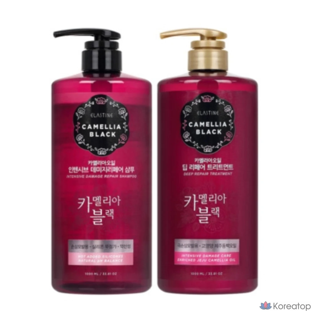 Шампунь Elastine Camellia Black Damage Care 1000 мл, средство для ухода 1 шт., 1 шт.