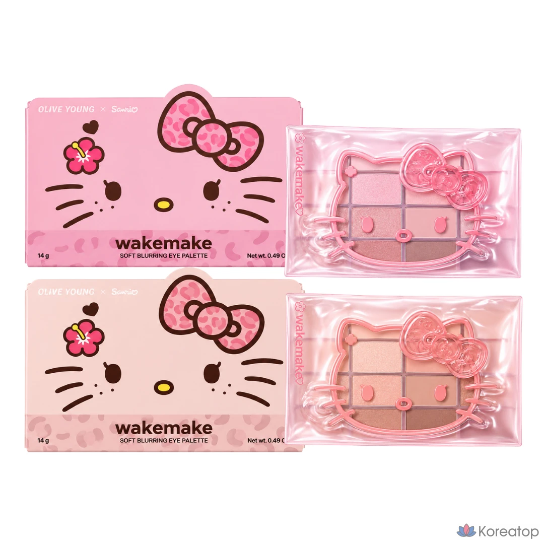 Палетка теней для век WAKEMAKE Soft Blurring Eye Palette, оттенок 31 Pink Like Blurring, 1 шт.