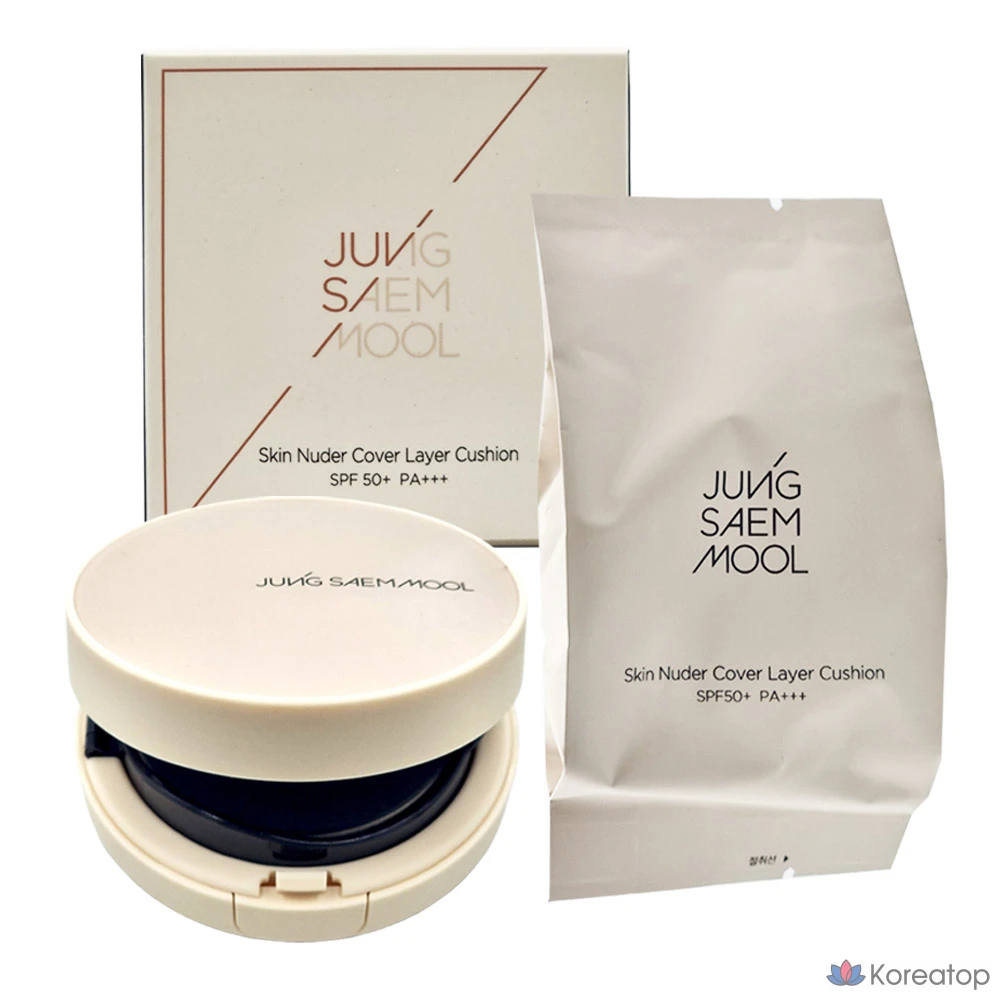 Jeong Saem Mool Skin Nude Cover Layer Cushion Fairlight & Light Medium - сменный блок, 1 шт., фото 2