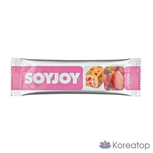 Батончик Soyjoy Клубника с высоким содержанием белка и клетчатки, без глютена