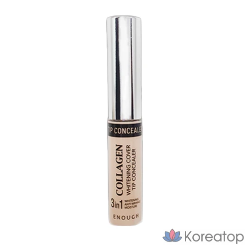 Жидкий консилер Enough Collagen Whitening Cover Tip, 9 г, № 3, натуральный бежевый, 1 шт.