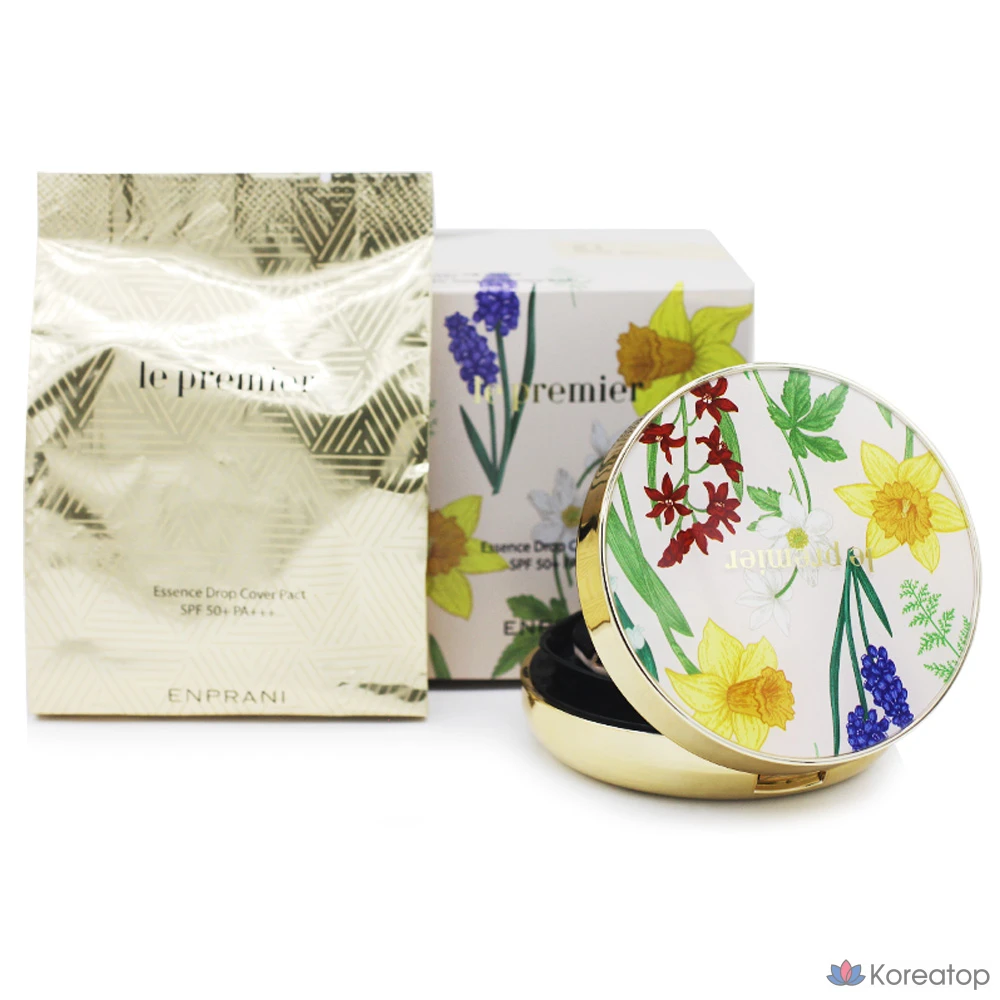 Enprani Le Premier Essence Drop Cover Pact (основной блок + сменный блок), № 21 (светло-бежевый), 1 шт.