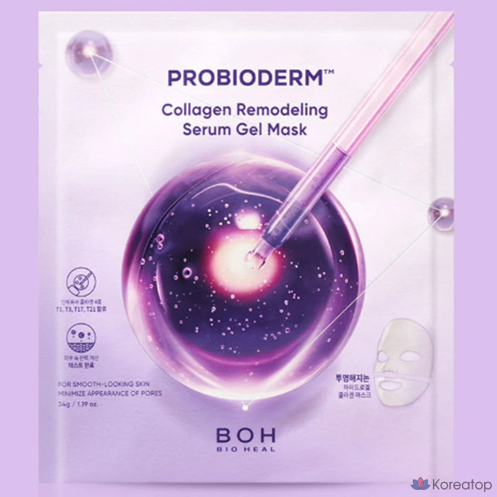 Biohealbo Probioderm Collagen Remodeling Serum Gel Mask Pack 6 sheets, 12 pieces, 1 pack