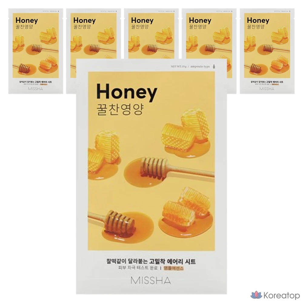 Тканевые маски Missha Airy Honey, 1 упаковка, 6 упаковок