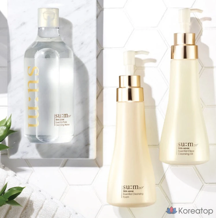 Su:m37 Skin Saver Essential Pure Cleansing Water 400ml + Cleansing Foam 100ml, 1 комплект