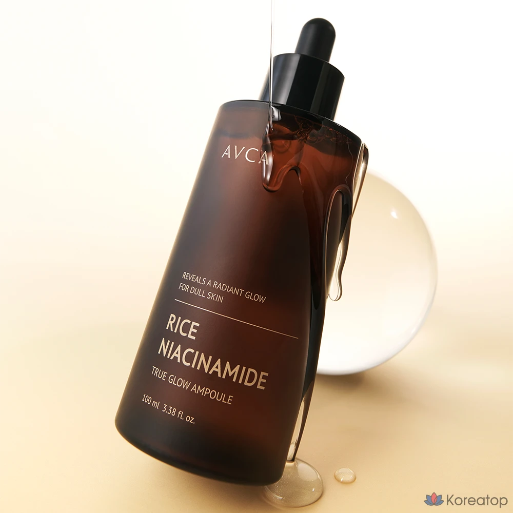 Отбеливающая ампула AVCA True Glow с рисом и ниацинамидом для веснушек, 100 мл, 1 шт.