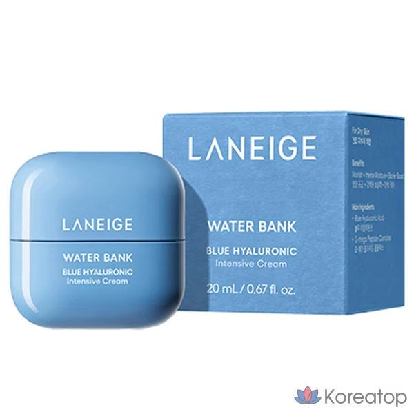 Интенсивный крем Laneige Water Bank Blue с гиалуроновой кислотой, 20 мл, 1 шт.