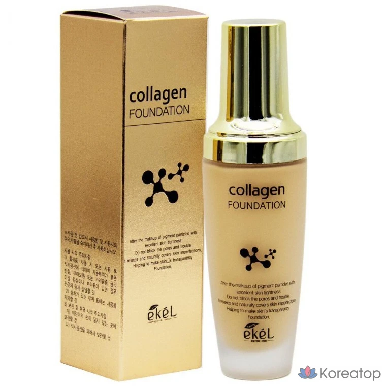 Фундация Ekel Collagen Foundation, оттенок 21 Light Beige, 1 шт.