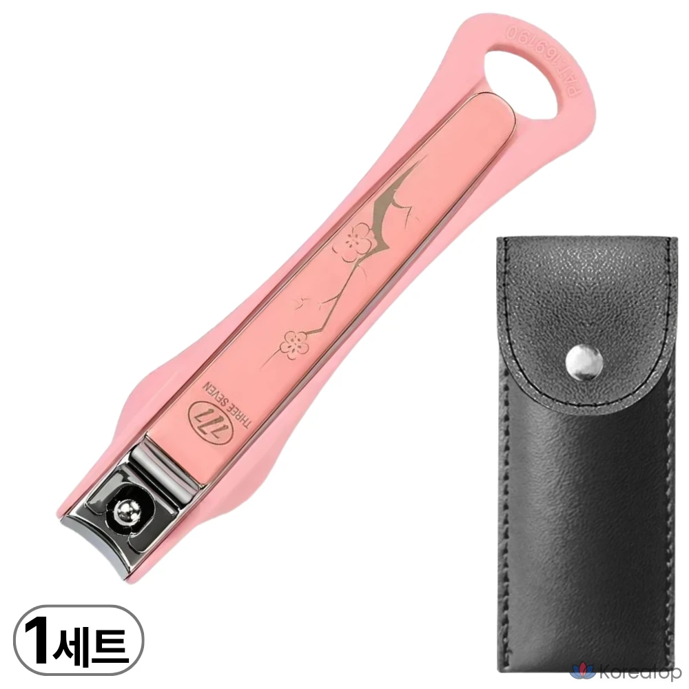 Набор для ухода Three Seven 777 Large Toenail Clipper N-211SEM, оттенок Pink / Pouch Black, 1 шт.