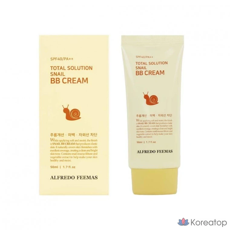 BB-крем Alfredo Feemas Total Solution Snail, 50 мл, 1 шт.